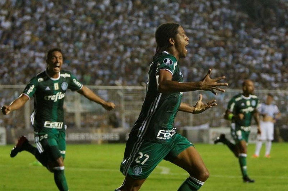 Festejo do Palmeiras, depois do segundo gol. EFE