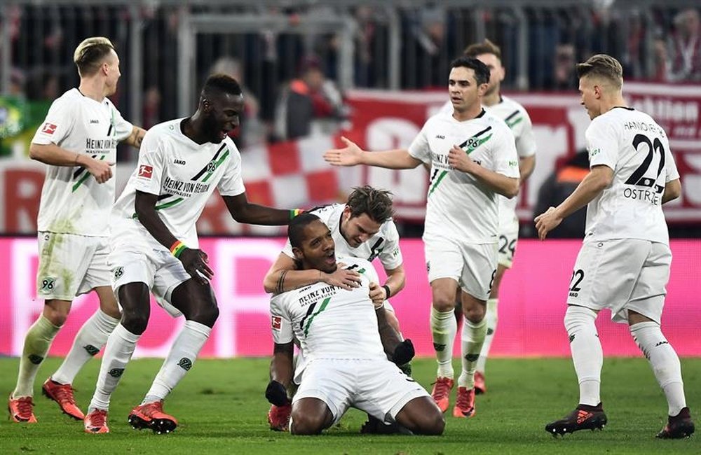 El Hannover no pasa un buen momento en la Bundesliga. AFP