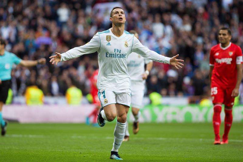 Cristiano Ronaldo celebra un gol contra el Sevilla.
