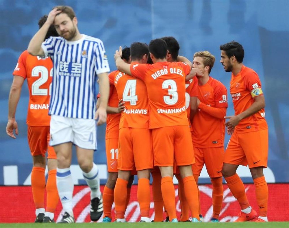 O Málaga bateu a Real Sociedad por 0-2. EFE