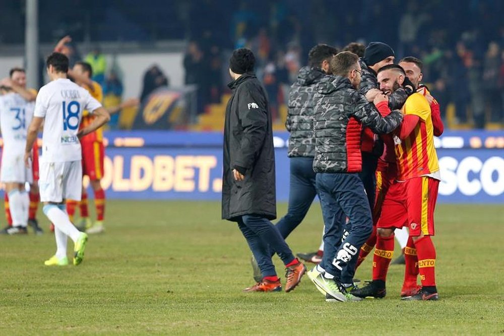 O Benevento conseguiu, finalmente, ganhar um jogo. AFP