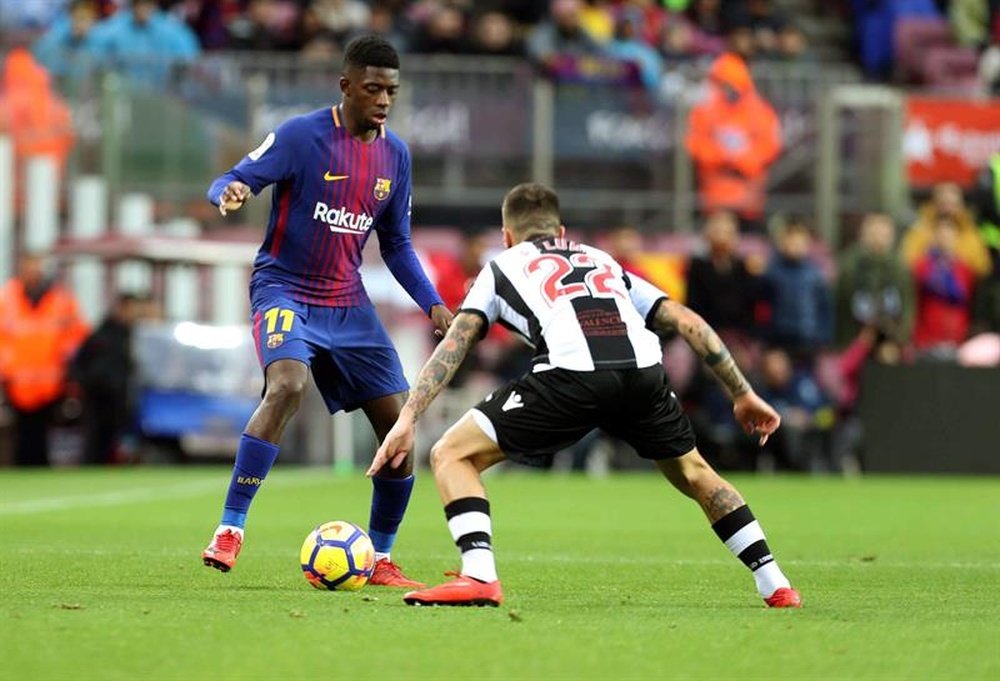 Dembele started as Barca cruised to victory on Sunday. EFE