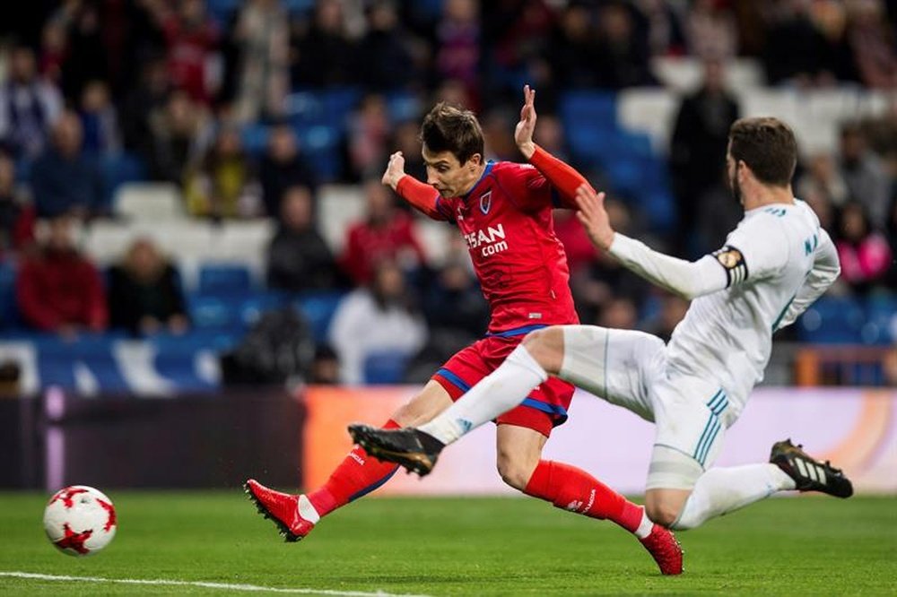 Guillermo habló sobre sus dos goles al Madrid. EFE