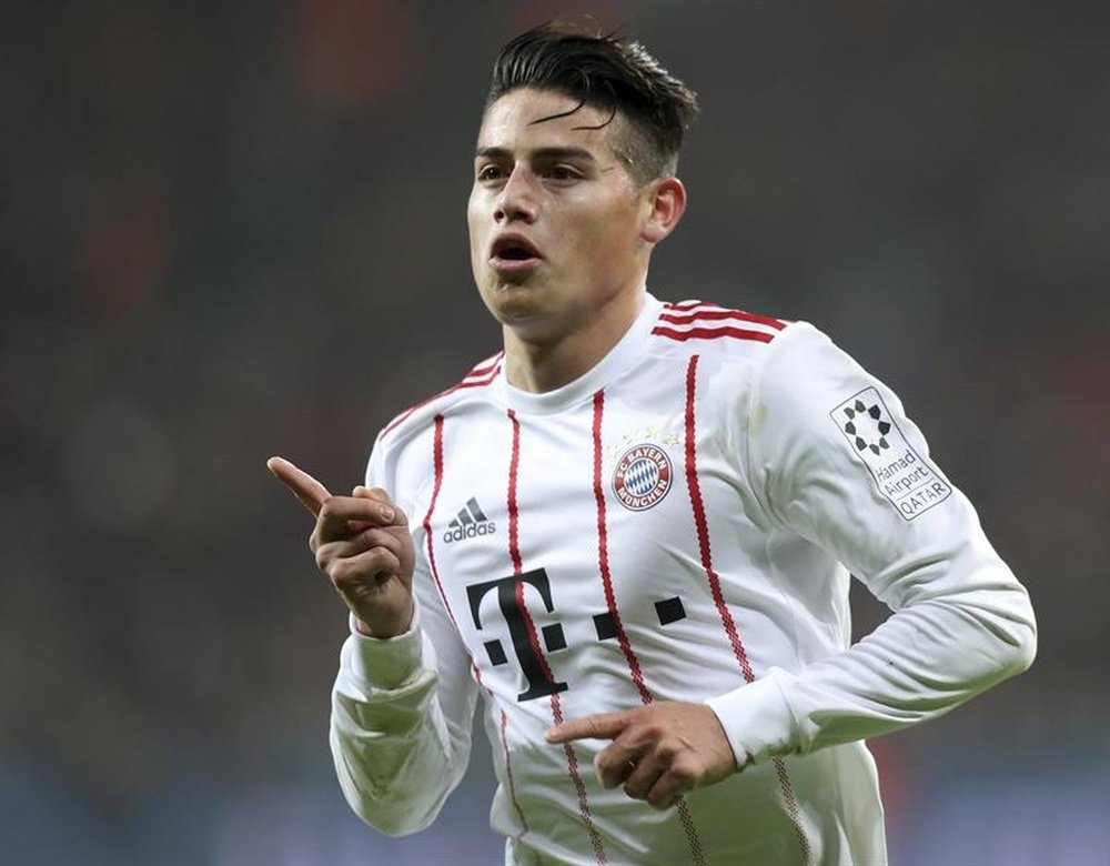 James Rodríguez, atual atleta do Bayern Munique, interessa aos 'reds'. EFE