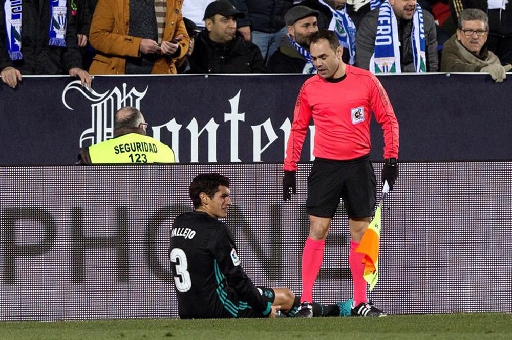 Vallejo se lesionó en el encuentro de Copa ante el Leganés. EFE