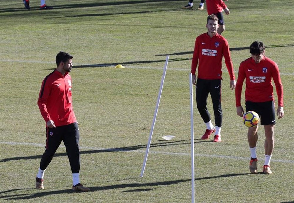 El Atlético ultima su preparación para el Girona. EFE