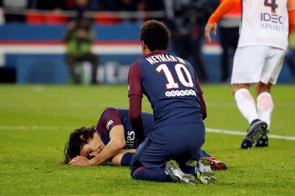 Cavani, baixa importante para o PSG. EFE