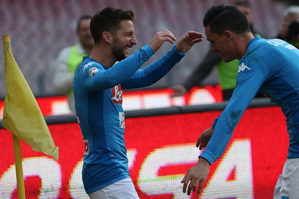 O Napoli recebeu e venceu o Bologna pela Serie A. AFP