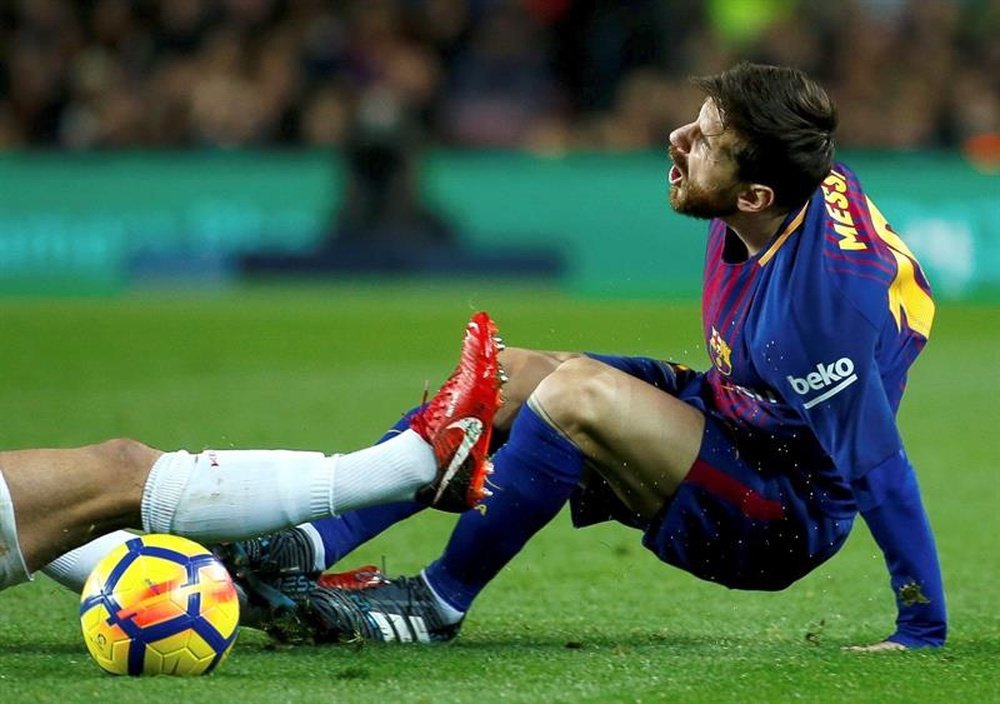 Messi fue suplente ante el Espanyol. EFE/Archivo