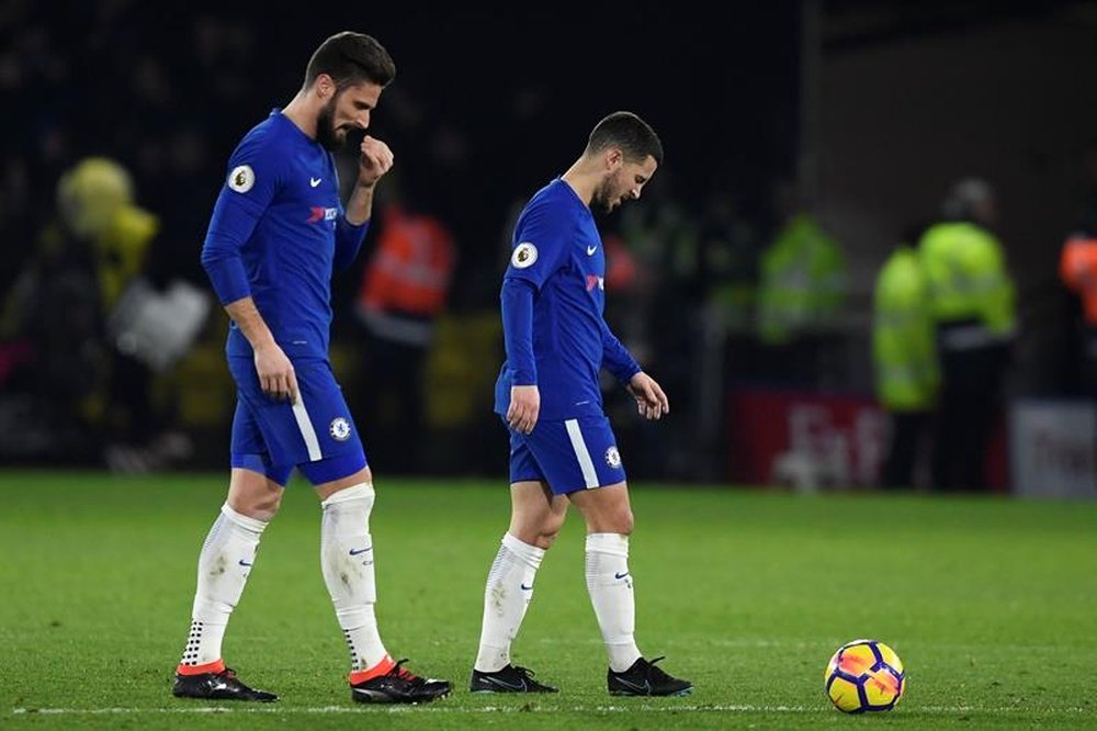 Hazard's side Chelsea were beaten 1-0 by Manchester City. EFE/Archive