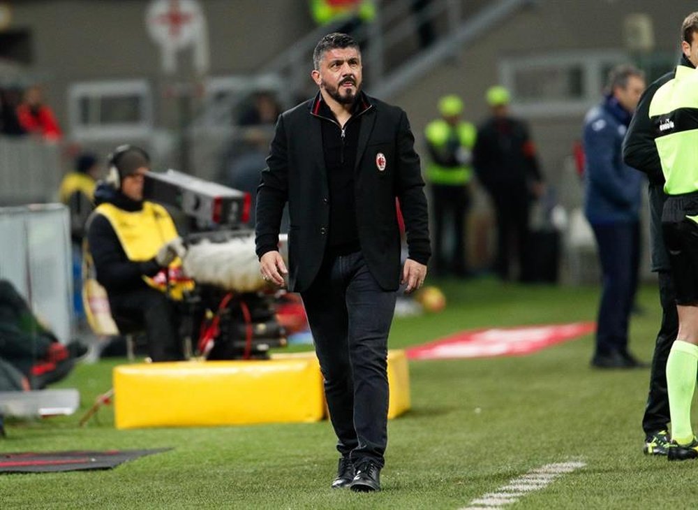 El Milan de Gattuso se enfrenta a la Roma. EFE