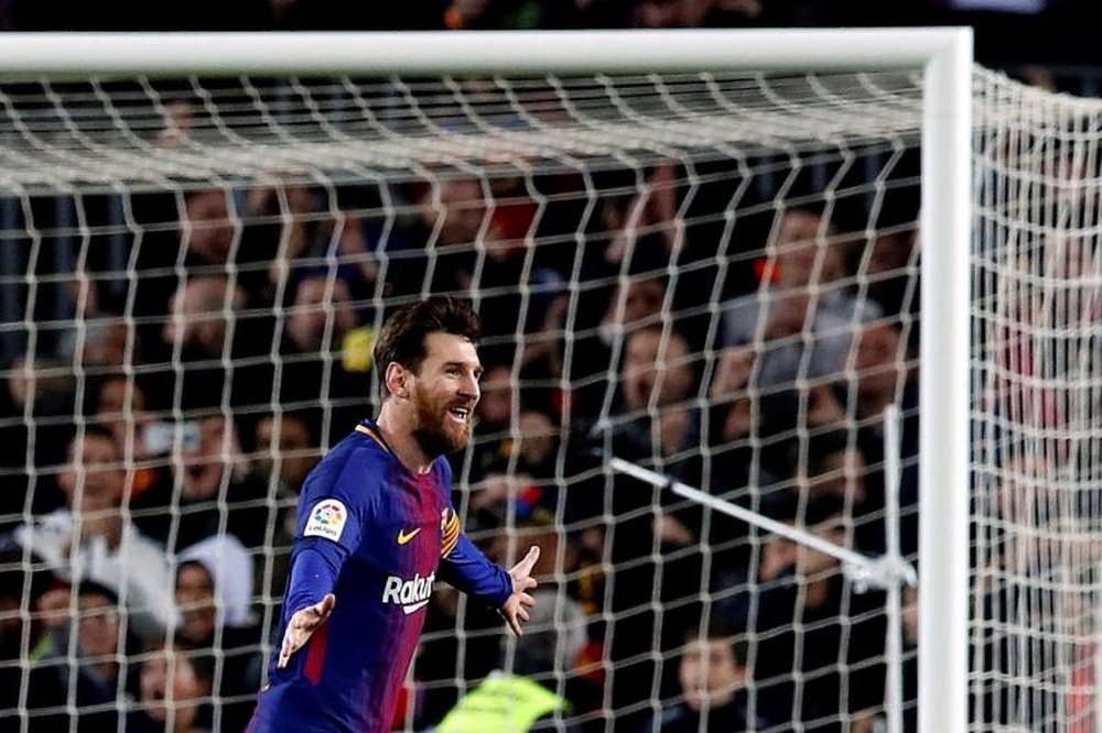 Messi calcó un gol de Ronaldinho ante el Girona. EFE