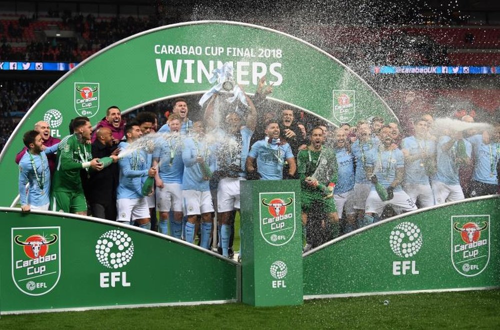 El City se proclamó campeón de la EFL Cup ante el Arsenal en Wembley. EFE