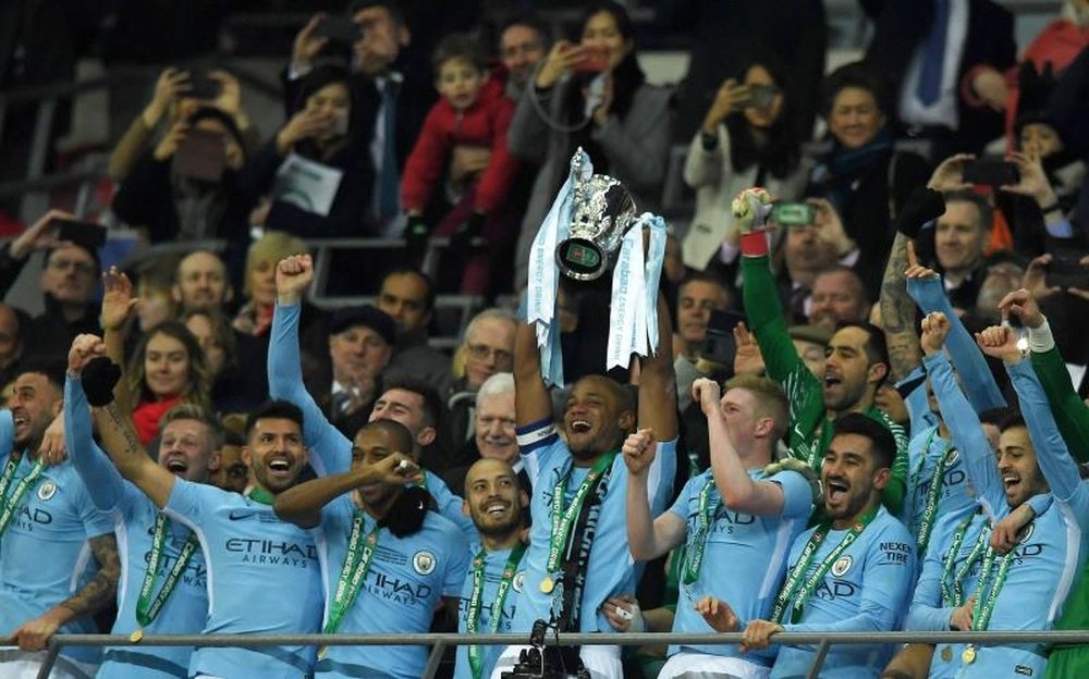 City won the first trophy of the Guardiola era. AFP