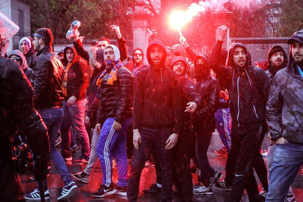 Marseille ultras caused mayhem in Bilbao. EFE