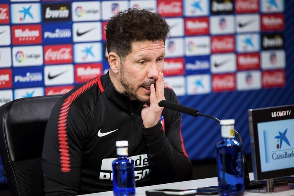 Simeone could be forced to sit out the final, if Atletico make it. EFE