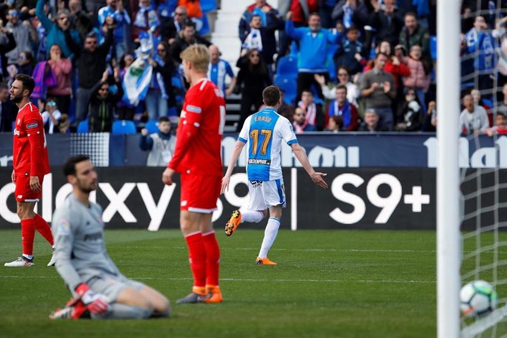 Eraso scored Leganes' second against Sevilla. EFE