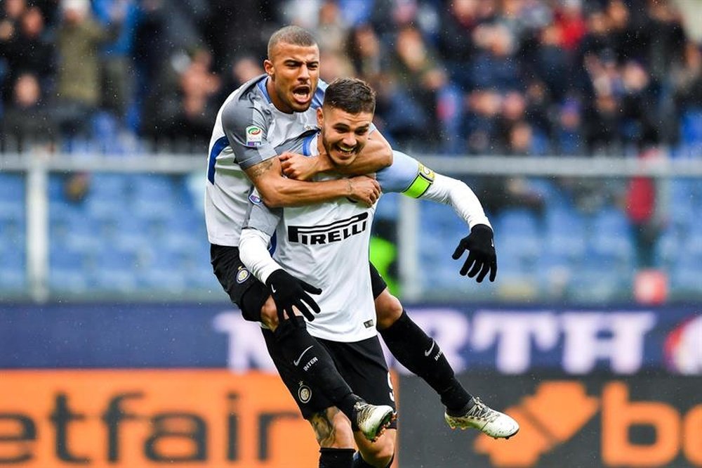 Icardi deu show na vitória do Inter de Milão. AFP