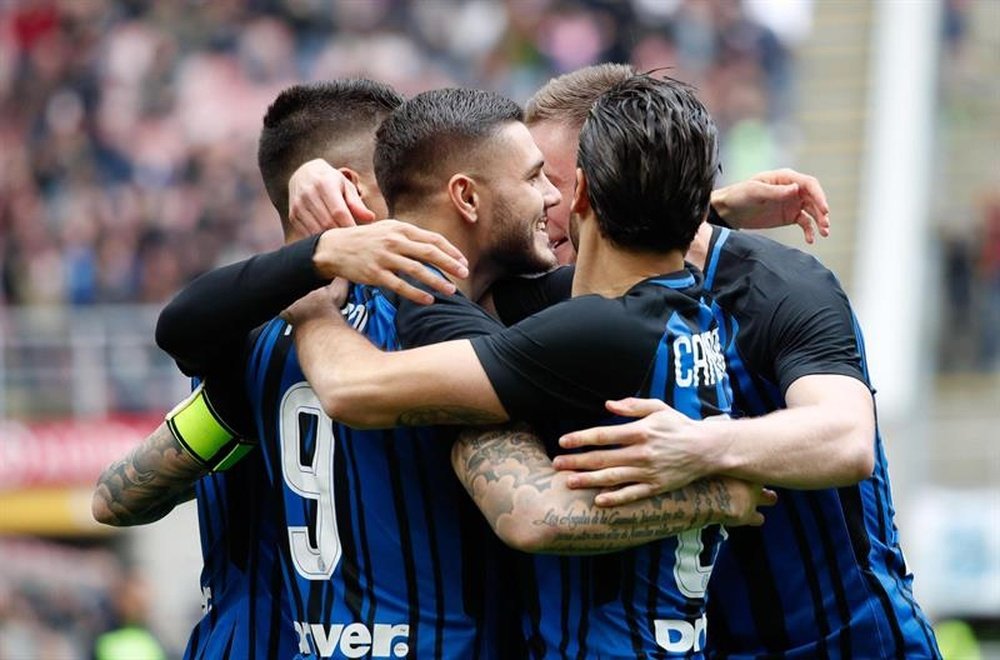 Icardi y el Inter machacaron al Hellas Verona. AFP
