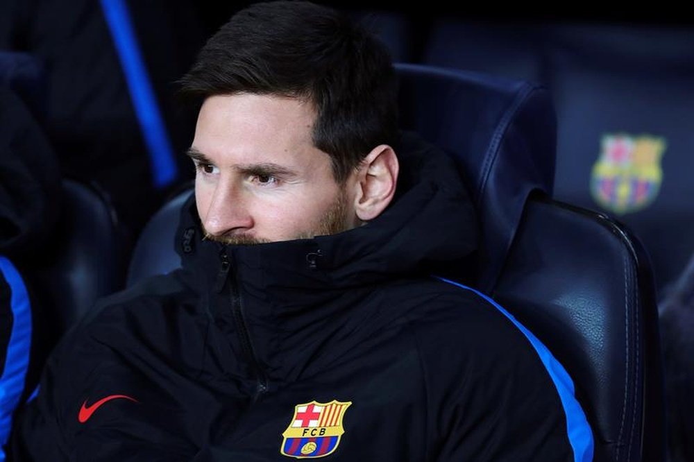 Messi se quedó en el banquillo ante el Tottenham. EFE