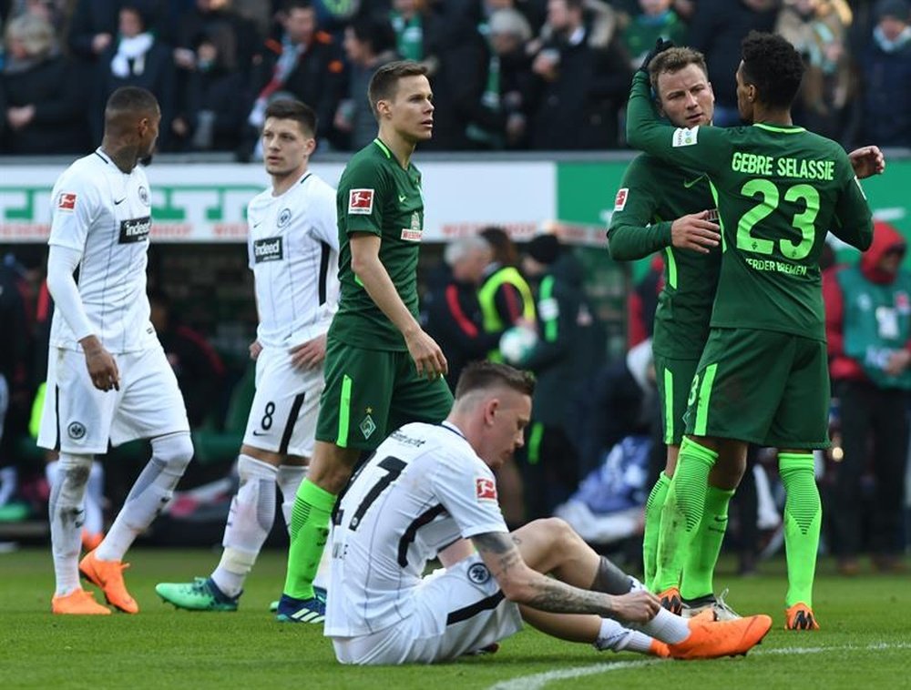 El Werder se impuso 2-1 al Eintracht de Frankfurt. EFE/EPA