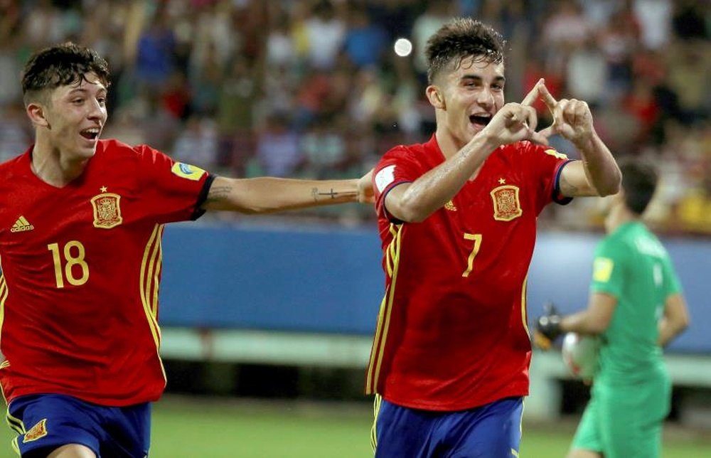 Ferran Torres espera que España llegue a la final del Europeo Sub 19. EFE