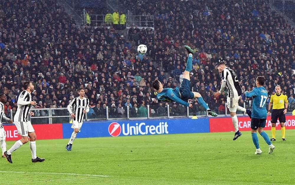 Ronaldo scored a jaw-dropping overhead kick against Juventus. AFP