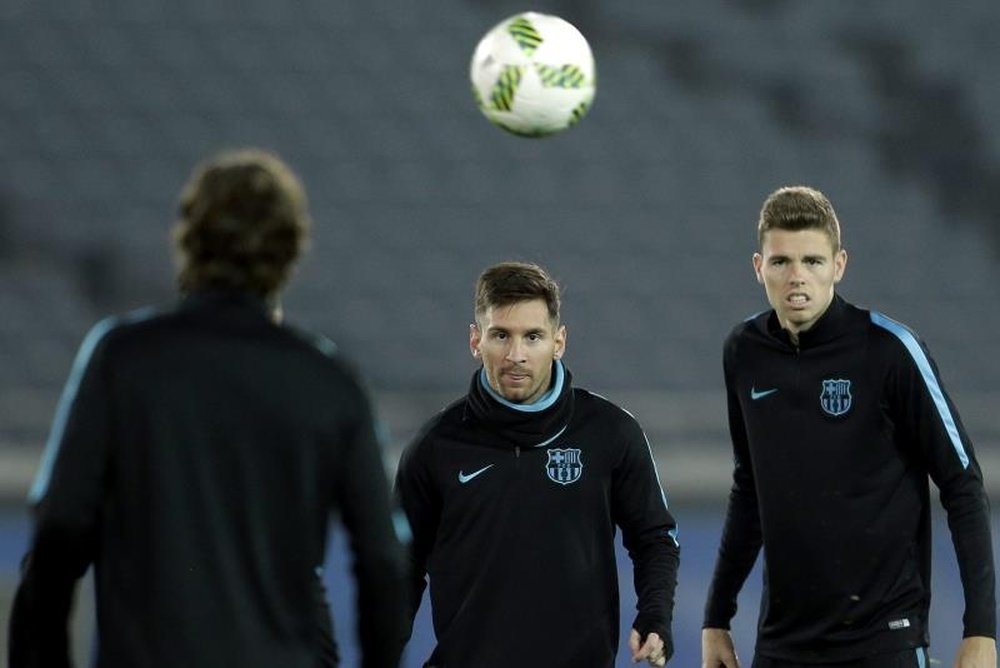 Messi trains ahead of the match. EFE