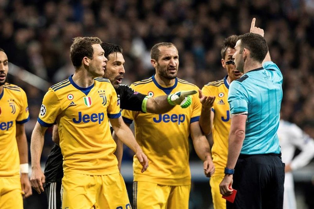 Buffon estalló tras el penalti a Lucas Vázquez. EFE