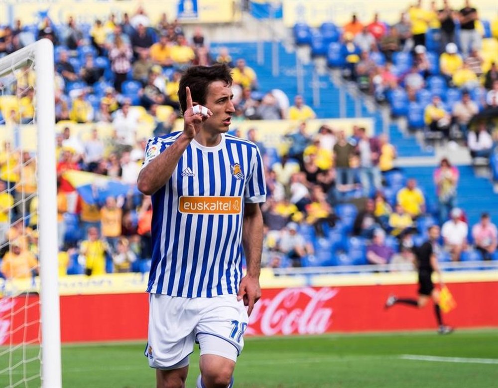 l'attaquant de la Real Sociedad, Mikel Oyarzabal. EFE