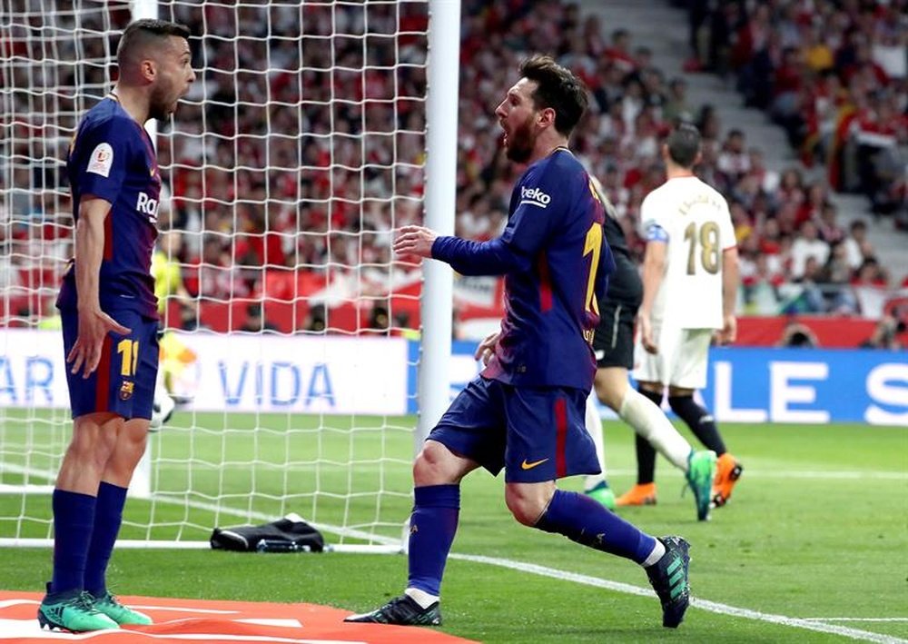 Messi a marqué en finale face à Séville. EFE