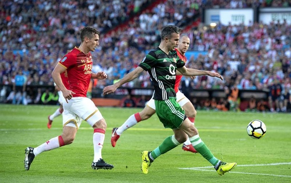 Feyenoord's Robin Van Persie had a game of ups and downs against Vitesse Arnhem. AFP