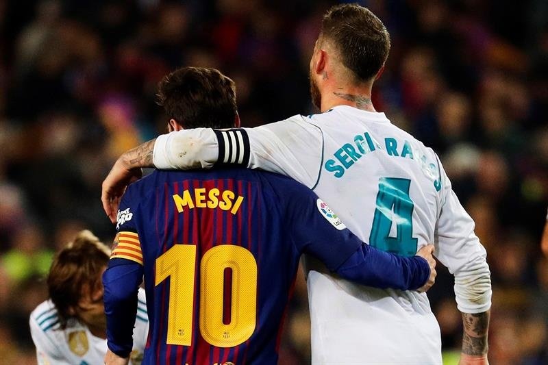 Messi y Ramos lideran estadísticas del 'Clásico'. EFE