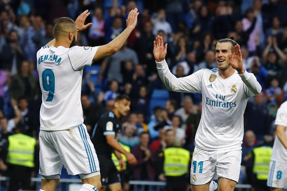 Bale celebrates his second. EFE