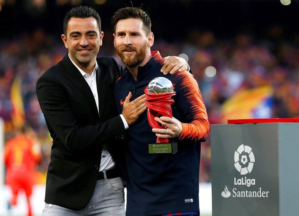 Xavi didn't hold back his praise for Messi. EFE