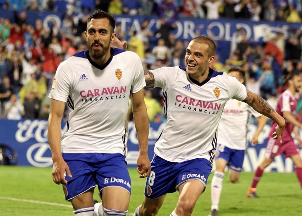 Borja Iglesias anotó tres tantos en la victoria ante el Valladolid. EFE