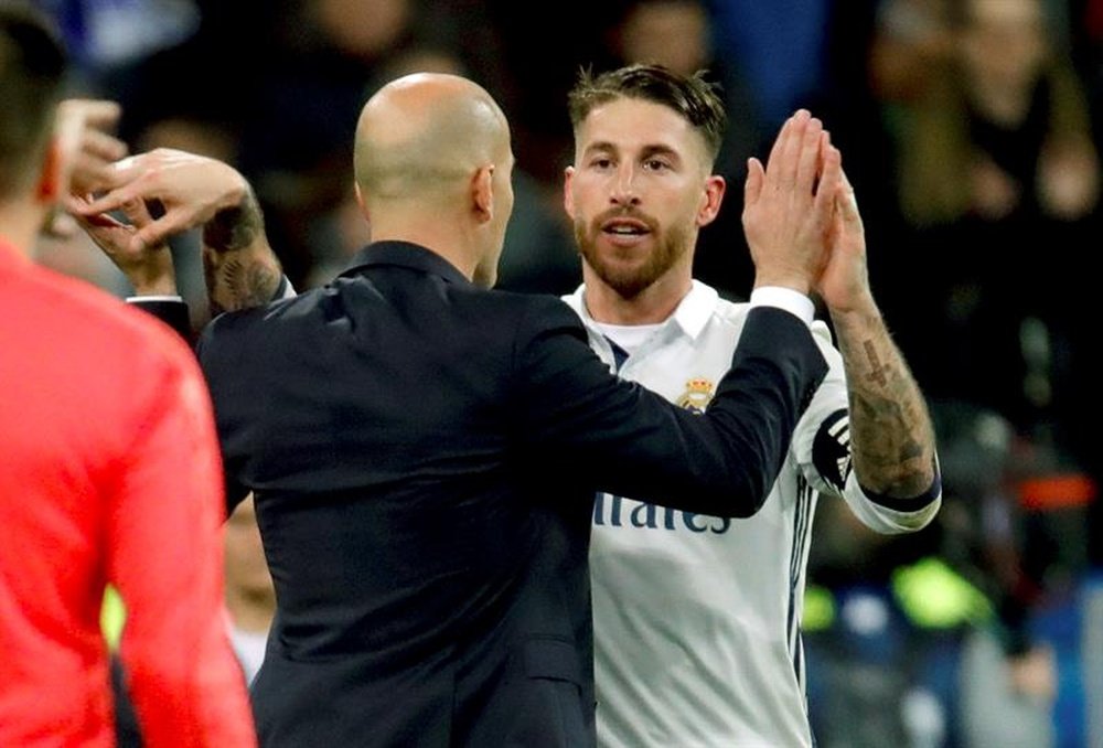 Ramos has played with both Zidane and his son. EFE/Archivo