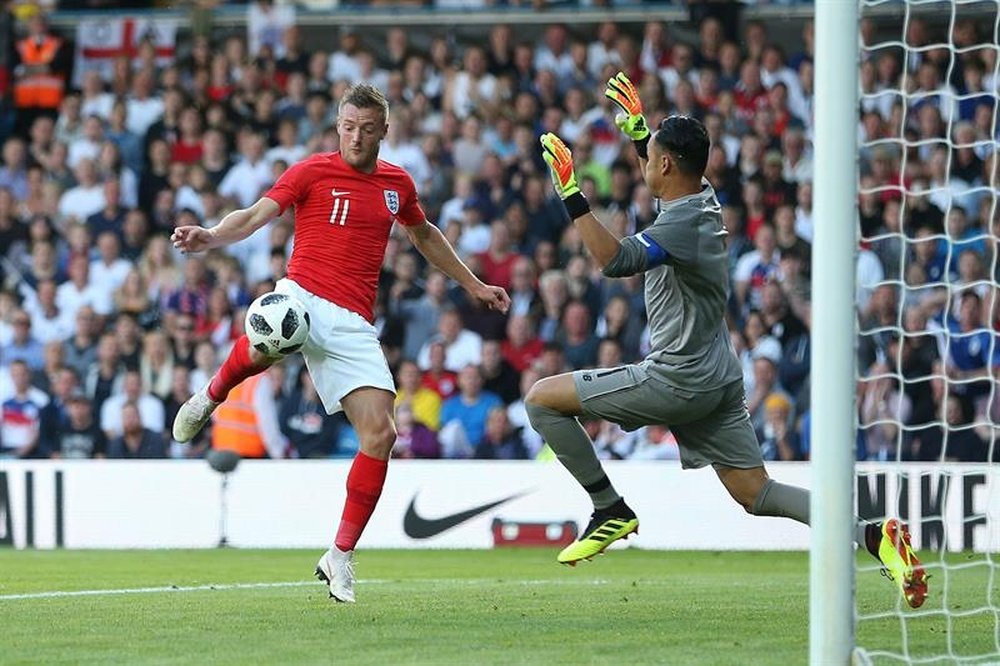 Vardy is behind Kane in the pecking order. AFP