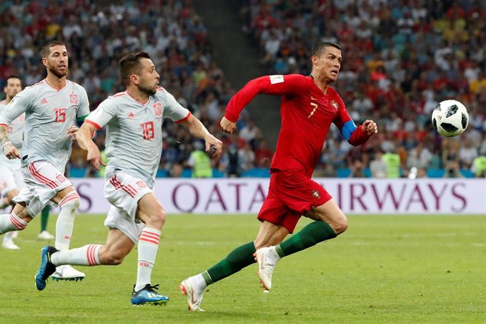 España y Portugal coincidieron en el Mundial. EFE
