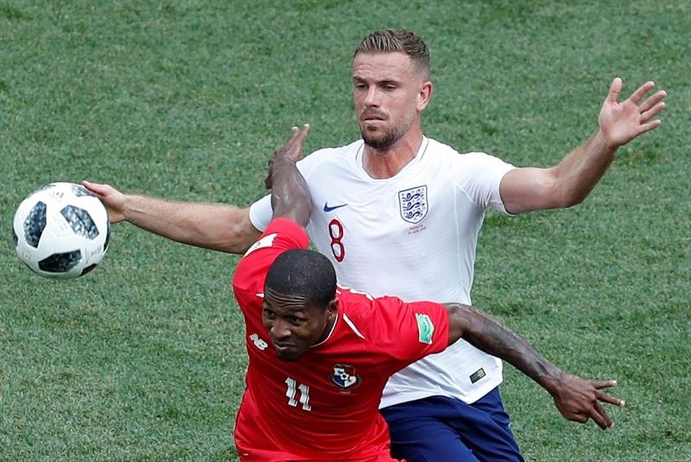 Jordan Henderson in World Cup action against Panama. EFE