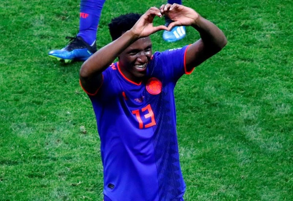 Yerry Mina, uno de los jugadores más destacados de Colombia. AFP
