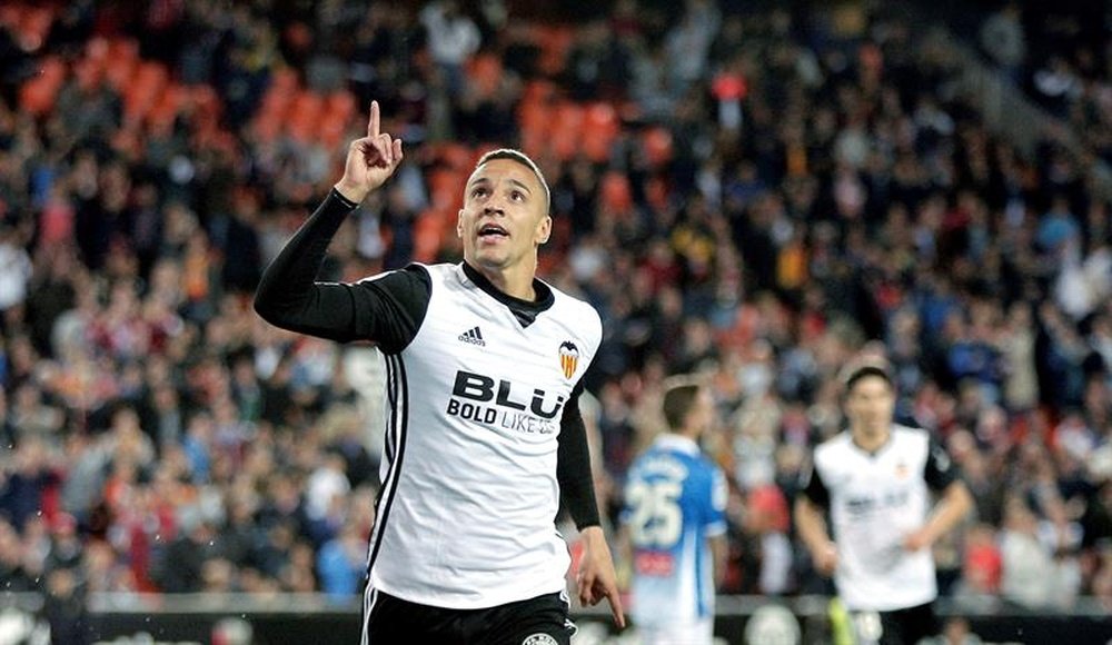 Rodrigo Moreno, celebra un gol de su equipo durante un partido de la pasada temporada. EFE/Archivo
