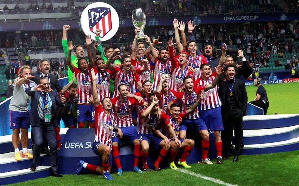El Atlético conquistó las 3 últimas Supercopas de Europa que disputó. EFE