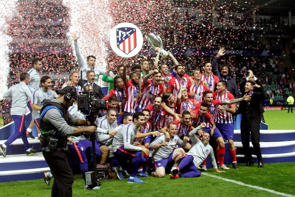 Atletico lifted the UEFA Super Cup on Wednesday after beating rivals Real Madrid. EFE
