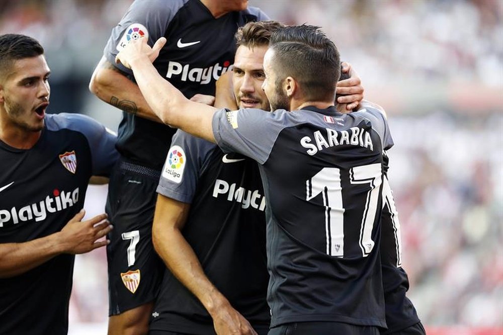 'El Mudo' Vázquez anotó uno de los cuatro goles del Sevilla al Rayo. EFE