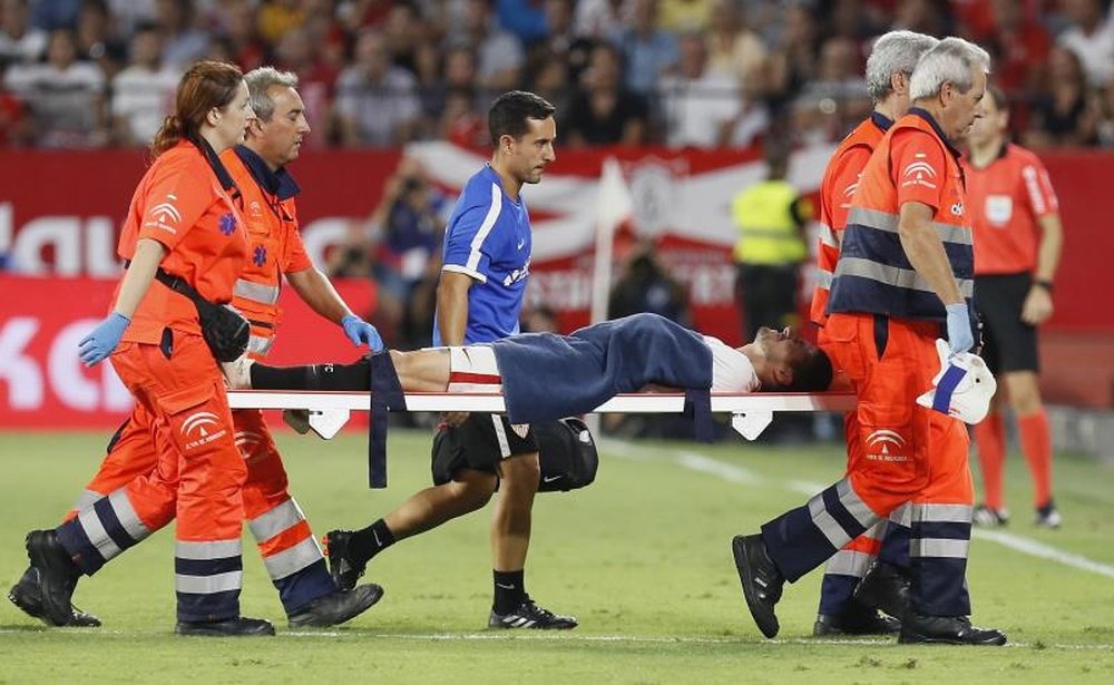 Escudero se lesionó en el partido ante el Villarreal. EFE