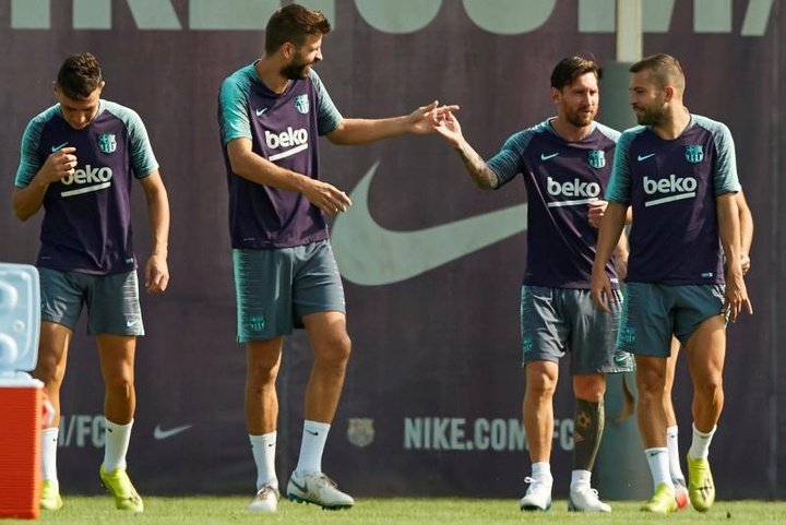 Piqué et Messi protagonistes à l'entrainement du Barça