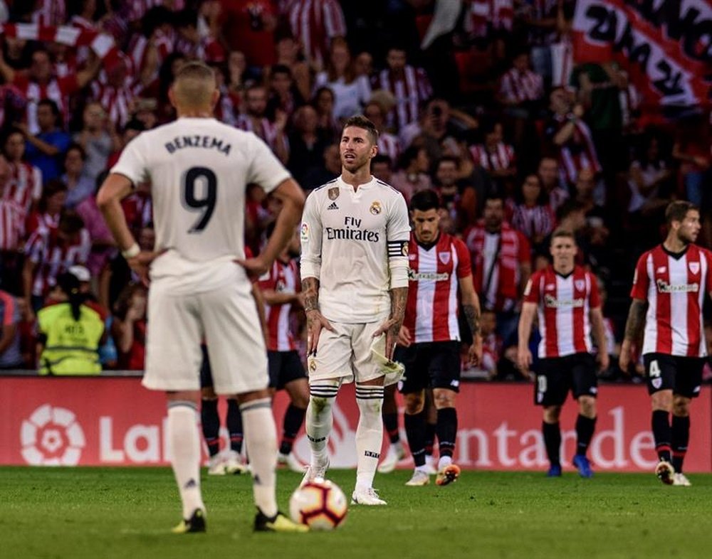El Real Madrid no pasó del empate ante el Athletic. EFE
