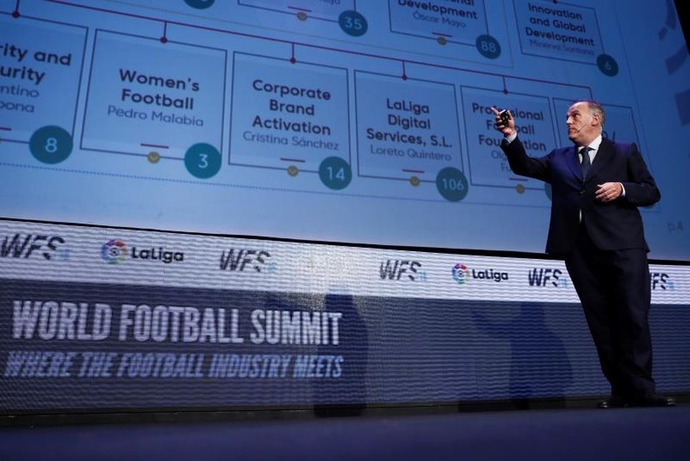 Tebas habló en el 'World Football Summit'. EFE