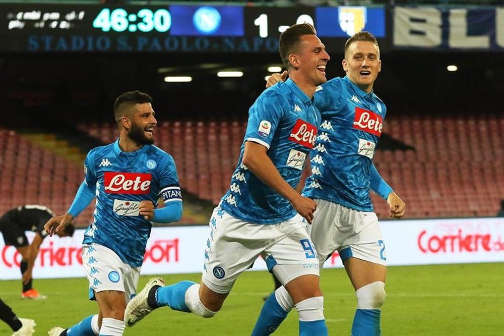 Serie A italiana entre SSC Napoli y Parma Calcio en Nápoles (Italia). EFE